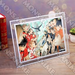 (Kèm ảnh) Khung kính in hình HAIKYUU!! quà tặng anime chibi trang trí để bàn 2 size 8