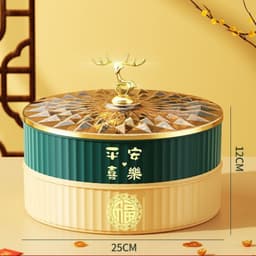 Khay đựng bánh kẹo, mứt Tết, hạt chia ngăn xếp tầng bằng nhựa cao cấp có nắp đậy Tết sum vầy 3