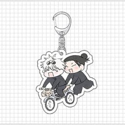 (mua 1 tặng 1) Móc khóa in hình JUJUTSU KAISEN ver GETO X GOJO ver ĐẨY XE ĐẠP CHIBI anime mica 2