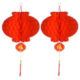 Đèn lồng tổ ong, đèn lồng đỏ Nilon 20cm/15cm/12cm treo trang trí Tết - đèn lồng chống nước 5