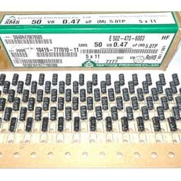 [ 30 con ] TỤ HOÁ 50V 0.47UF 50V , 50V0.47UF , 0.47UF50V ( size 3x5mm , 5x11mm )  HÃNG SAMYOUNG 2