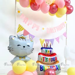 Set bóng trang trí xinh nhần tone hồng Hàn Quốc đáng yêu dành cho bé gái KV01 6