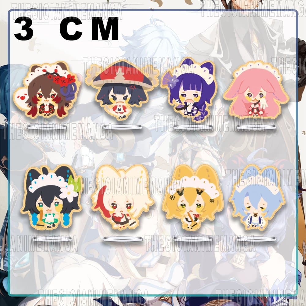 (mua 1 tặng 1) (3CM) Mô hình nhân vật GENSHIN IMPACT ver TAI MÈO ĐEO BỜM game anime chibi standee mica acrylic