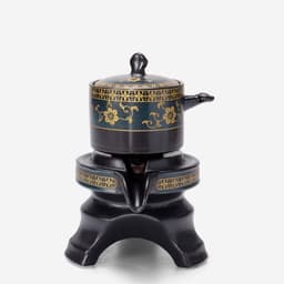 Bộ Ấm Chén Pha Trà Cối Xay Gốm Sứ , Ấm Trà Xoay 7