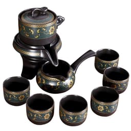 Bộ Ấm Chén Pha Trà Cối Xay Gốm Sứ , Ấm Trà Xoay 2