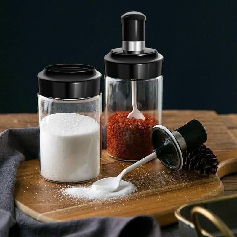 Lọ Thủy Tinh Đựng Gia Vị Kèm Muỗng 250ml