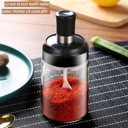 Lọ Thủy Tinh Đựng Gia Vị Kèm Muỗng 250ml 3