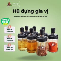 Lọ Thủy Tinh Đựng Gia Vị Kèm Muỗng 250ml 6