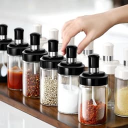 Lọ Thủy Tinh Đựng Gia Vị Kèm Muỗng 250ml 8