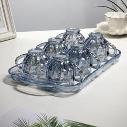 "Bộ 6 cốc thủy tinh chịu nhiệt kèm khay, lý tưởng cho gia đình và tiệc tùng." 4