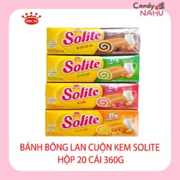 Bánh bông lan cuộn kem Solite hộp 18 cái hộp 324gr 1