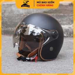 Mũ bảo hiểm 3/4 có kính chắn gió,gọn nhẹ,nón bảo hiểm ba phần tư NTMAX TRUMP  lót nâu viền đồng cao cấp cho cả nam và nữ 1