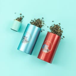 Bộ hộp trà thiếc hoạ tiết phong cảnh cao cấp Bộ hộp thiếc đựng trà 2 hộp lớn 1 hộp nhỏ - HVL TEA 3