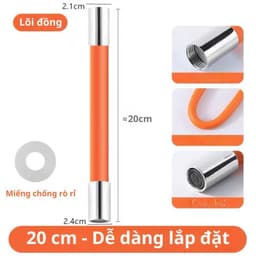 Ống nối vòi nước linh hoạt xoay 360 theo mọi hướng, nước chảy thành dòng, vòi nước dài 20/30/50cm tặng kèm nối đa năng 3