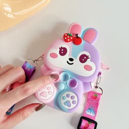 [Lớn. vừa điện thoại] Túi đeo chéo silicon thỏ dâu thời trang đựng bao lì xì, mỹ phẩm, điện thoại, làm quà tặng bé gái 7