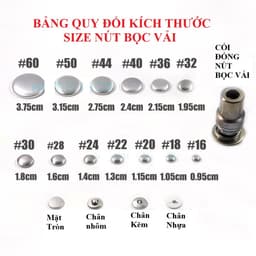 Cối đóng nút bọc vải (loại xịn) Đủ size 16L đến 40L Làm nút ghế sofa, nút áo kiểu, đồ thủ công 8
