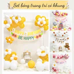 Set bóng trang trí sinh nhật có khung dễ thương dễ làm dành cho bé 1