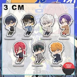 (mua 1 tặng 1) (3CM) Mô hình Standee BLUE LOCK ver ĐEO KÍNH mini chibi mica acrylic tượng anime trang trí dễ thương 1
