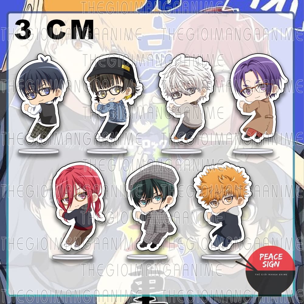 (mua 1 tặng 1) (3CM) Mô hình Standee BLUE LOCK ver ĐEO KÍNH mini chibi mica acrylic tượng anime trang trí dễ thương