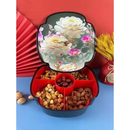 Khay đựng mứt tết, bánh kẹo hoa quả tết hình cánh nơ 6