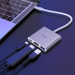 Cáp Chuyển Hoco HB14 Type-C Ra (HDMi + Type-C + Usb 3.0) và Cáp Chuyển HOCO UA16 TYPE-C Ra HDMI 4K 3