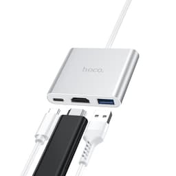 Cáp Chuyển Hoco HB14 Type-C Ra (HDMi + Type-C + Usb 3.0) và Cáp Chuyển HOCO UA16 TYPE-C Ra HDMI 4K 4