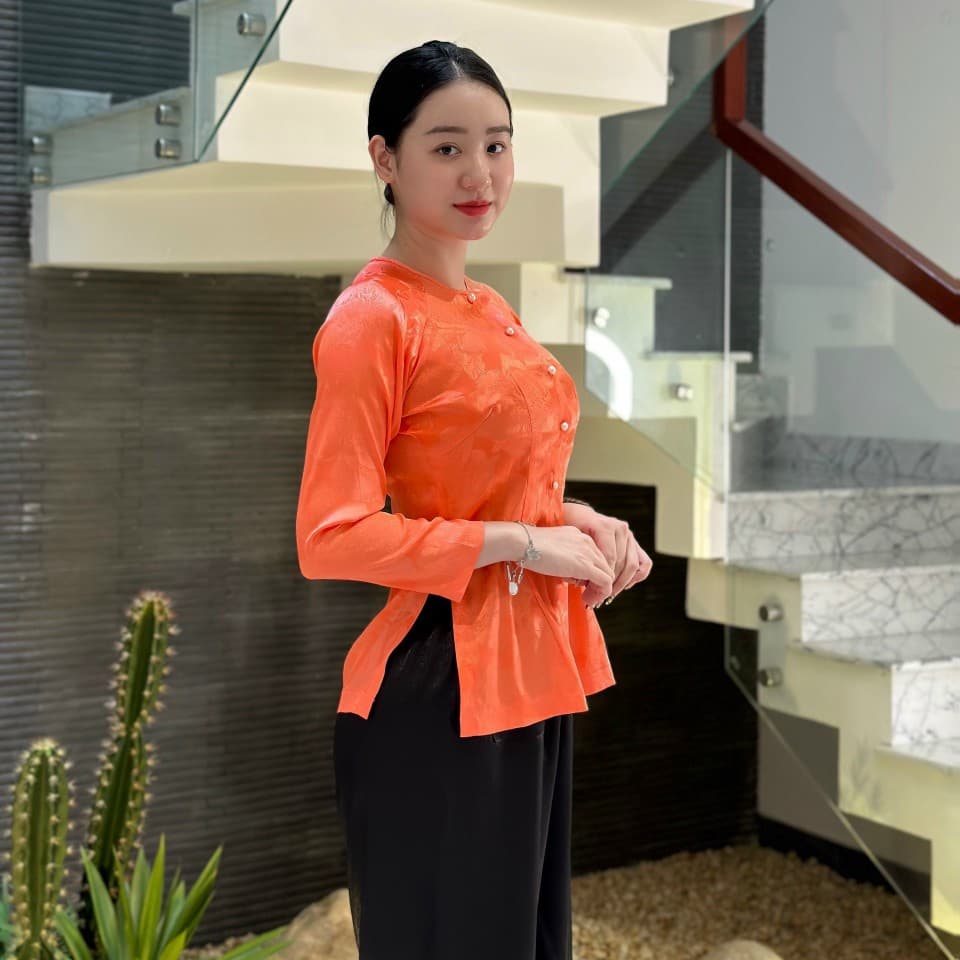 (BÀ BA GẤM cổ tròn QUẦN VÀ ÁO BÁN RIÊNG) Trang phục truyền thống, mẫu nữ vải gấm - MAY SỈ BÀ BA THEO YÊU CẦU