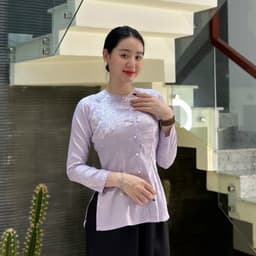 (BÀ BA GẤM cổ tròn QUẦN VÀ ÁO BÁN RIÊNG) Trang phục truyền thống, mẫu nữ vải gấm - MAY SỈ BÀ BA THEO YÊU CẦU 3