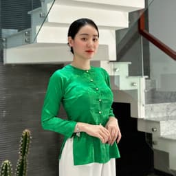 (BÀ BA GẤM cổ tròn QUẦN VÀ ÁO BÁN RIÊNG) Trang phục truyền thống, mẫu nữ vải gấm - MAY SỈ BÀ BA THEO YÊU CẦU 7