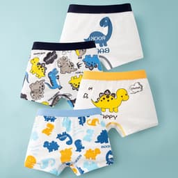Combo 4 quần sịp đùi quần lót cho bé trai cotton thoáng mát hình ngộ nghĩnh dễ thương Cherikids 4
