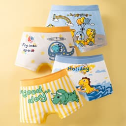 Combo 4 quần sịp đùi quần lót cho bé trai cotton thoáng mát hình ngộ nghĩnh dễ thương Cherikids 6