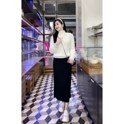 Áo len lông thỏ trơn kiểu dáng xuông chất len thỏ mềm mịn tay bồng siêu xinh Evalover 4