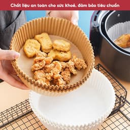 COMBO 50 Miếng Giấy Lót Nồi Chiên Hình Khuôn Bánh Giấy, Nến Thấm Dầu Mỡ Bám Vào Nồi Chiên Không Dầu 2