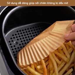 COMBO 50 Miếng Giấy Lót Nồi Chiên Hình Khuôn Bánh Giấy, Nến Thấm Dầu Mỡ Bám Vào Nồi Chiên Không Dầu 3