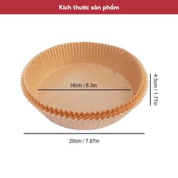 COMBO 50 Miếng Giấy Lót Nồi Chiên Hình Khuôn Bánh Giấy, Nến Thấm Dầu Mỡ Bám Vào Nồi Chiên Không Dầu 6