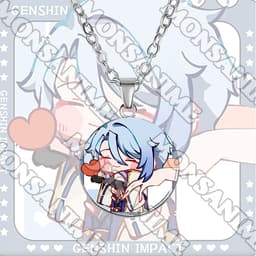 Vòng cổ in hình nhân vật GENSHIN IMPACT ver CẦM TRÁI TIM game anime chibi xinh xắn phụ kiện trang sức 1