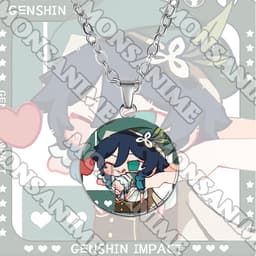 Vòng cổ in hình nhân vật GENSHIN IMPACT ver CẦM TRÁI TIM game anime chibi xinh xắn phụ kiện trang sức 2