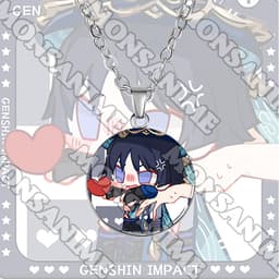 Vòng cổ in hình nhân vật GENSHIN IMPACT ver CẦM TRÁI TIM game anime chibi xinh xắn phụ kiện trang sức 3