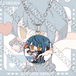 Vòng cổ in hình nhân vật GENSHIN IMPACT ver CẦM TRÁI TIM game anime chibi xinh xắn phụ kiện trang sức 4