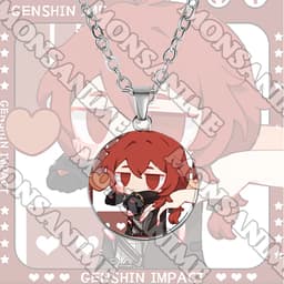 Vòng cổ in hình nhân vật GENSHIN IMPACT ver CẦM TRÁI TIM game anime chibi xinh xắn phụ kiện trang sức 5