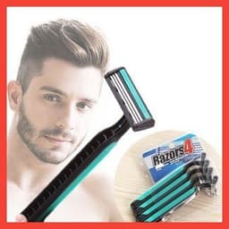 Bộ 4 Cây Dao Cạo Râu Razors. 3 ba lưỡi kép cán nhựa 4in1 an toàn thông minh 9
