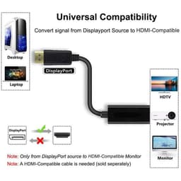Cáp chuyển đổi DisplayPort sang HDMI – Chuẩn 4K/2K, tương thích máy tính & màn hình 2