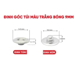 Nút đinh tán cố định túi quần jean (rivets for pocket)mẫu đinh túm,đinh núm) 9mm Bằng thau không gỉ Màu bạc Bịch 100 cái 1