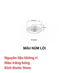 Nút đinh tán cố định túi quần jean (rivets for pocket)mẫu đinh túm,đinh núm) 9mm Bằng thau không gỉ Màu bạc Bịch 100 cái 2