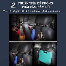 Móc treo đồ gắn sau ghế ô tô xe hơi nhựa ABS cao cấp chắc chăn nhỏ gọn tiện lợi - HÀNG LOẠI 1 5
