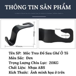 Móc treo đồ gắn sau ghế ô tô xe hơi nhựa ABS cao cấp chắc chăn nhỏ gọn tiện lợi - HÀNG LOẠI 1 6