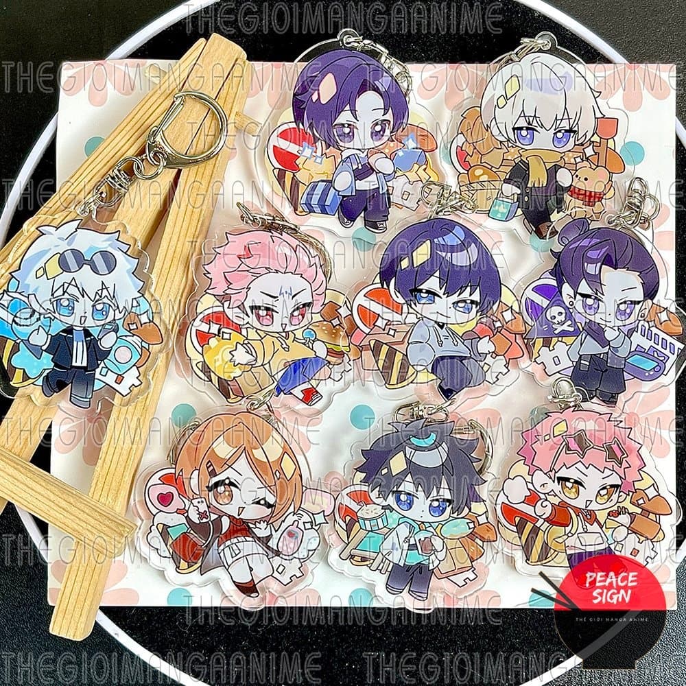 (mua 1 tặng 1) Móc khóa JUJUTSU KAISEN ver STYLE ĐI CHƠI Chú thuật hồi chiến in hình anime chibi mica acrylic dễ thương