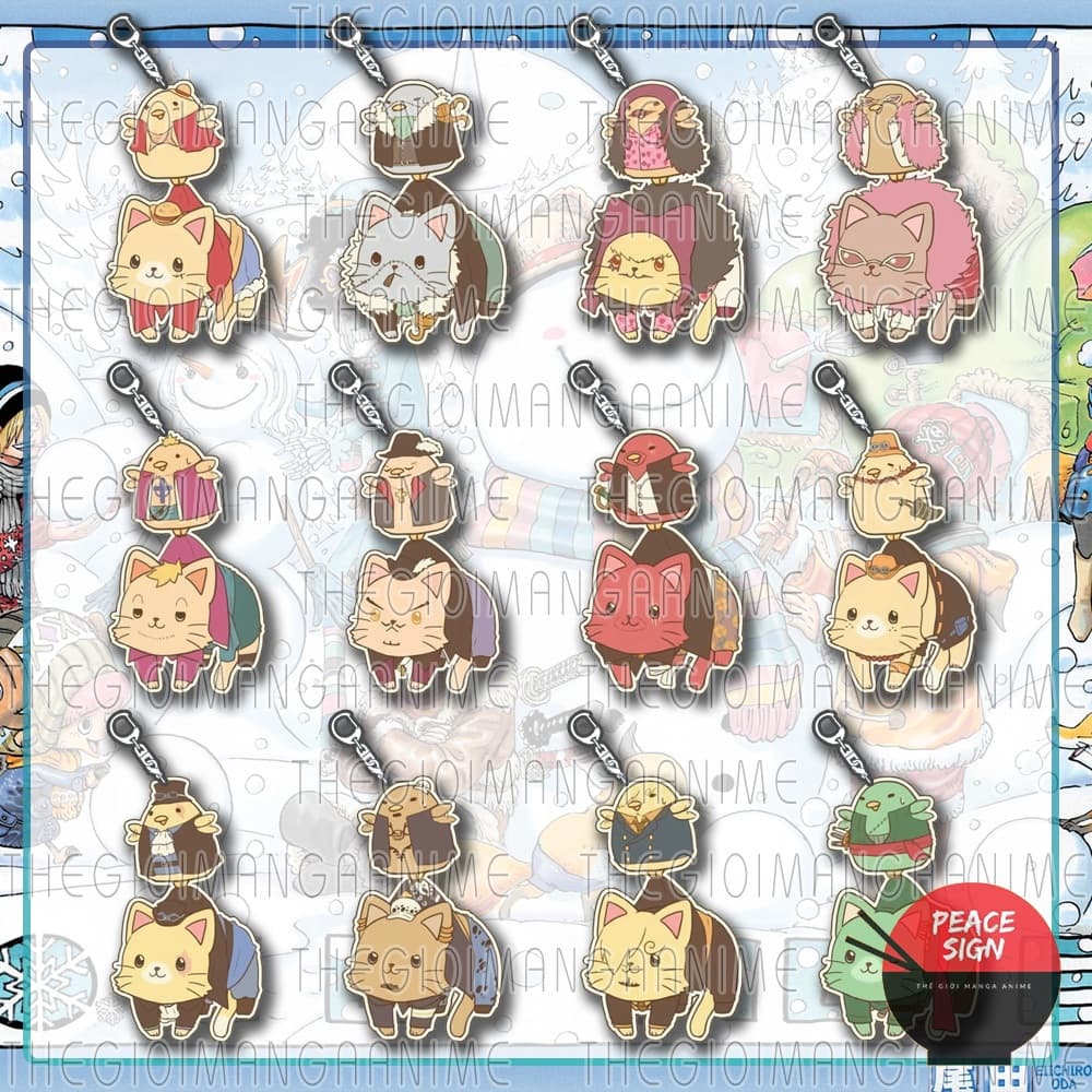 (mua 1 tặng 1) Móc khóa ONE PIECE ver PET Đảo hải tặc mica trong acrylic in hình anime chibi quà tặng độc đáo