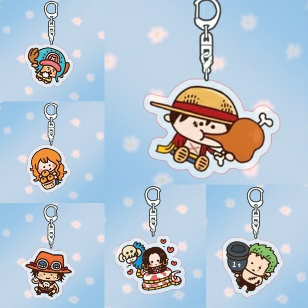 (mua 1 tặng 1) ( STICKERS ) Móc khóa in hình ONE PIECE Đảo Hải Tặc quà tặng chibi mica anime arcylic manga dễ thương
