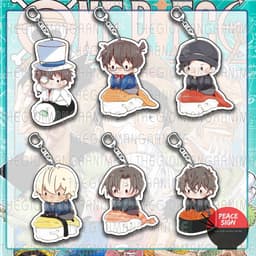 (Mua 1 tặng 1) Móc khóa DETECTIVE CONAN ver ĐỒ ĂN Thám tử lừng danh in hình anime chibi mica trong acrylic keyring 1